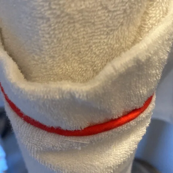 Plaza 9 Vintage Terri Cloth Short Bath Robe with Individually Sewn Rainbow Strip - Picture 10 of 11